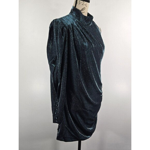 Choosy Women's Size XL Metallic Long Sleeve Open Shoulder Bodycon Dress NWT - Picture 3 of 11